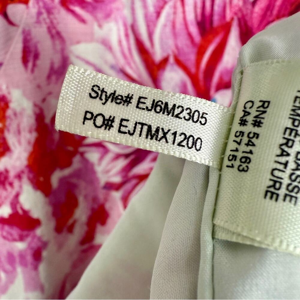 Eliza J Lace Trim Sleeveless Shift Dress 2 Floral Lace Romantic Pink Teal White - Picture 9 of 11